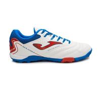 Joma Scarponi Calcio Turf, 6.5-12.5 US - Tacchetti Professionali - Tomaia in Microfibra, Suola Cromata, Rinforzo Tacco - Cancha, Bianco/Rosso/Blu, 42 EU