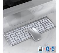 Jomaa Set tastiera e mouse Bluetooth ricaricabili sottili per computer portatile Combinazione tastiera e mouse wireless USB 2.4G