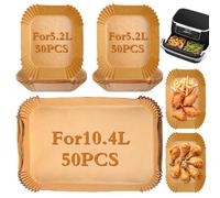 Jomdjmskes 150 Pcs Carta Forno per Friggitrice ad Aria, Fodere di Carta per Friggitrice Ad Aria, Compatibile con 10.4L Dual Zone 5.2L Ninja Foodi Flex AF500EU/AF500EUCP, Air Fryer BPA Free