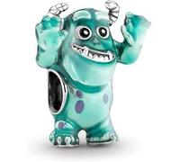 JOME Charm Sulley in Argento 925 | Ispirato a Mostri S.A. | Compatibile con braccialetti europei | Fantasia per bambini in smalto blu