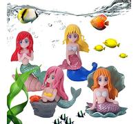 Jomewory Decorazioni per Sirene da Acquario | 4 Decorazioni per acquari a Forma di,Figurine di Sirene in Miniatura per la Decorazione di da scrivania per acquari Artigianali Fai-da-Te