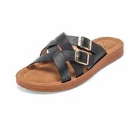 JOMIX Ciabatte da Spiaggia Estive da Donna Pantofole Eleganti e Casual Morbide e Flessibili Suola Antiscivolo per Un Sostegno Sicuro WFC250183-1 (Nero,36)