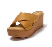 JOMIX Ciabatte Donna Estive Sandali Ragazze Estate Zeppa Pantofole Eleganti Fasce Intrecciate Casual Mare Spiaggia SD9118 (Marrone,39)