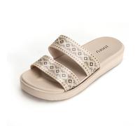 JOMIX Morbido e Confortevole Ciabatte da Donna Elegante Open-toe Non Sarà Noioso Piedi Ideale per L'estate SD9070 (Beige,37)