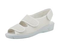 JOMIX Pantofole Donna Estive Ciabatte Punta Aperta da Anziani Sandali Bassi Comodi con Strappo Scarpe da Casa Lavabile in Lavatrice ES2501 Bianco 36