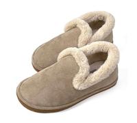 JOMIX Pantofole Donna Invernali Babbucce Pelose Chiuse Calde Ciabatte Pelliccia Elegante da Casa Scarpe Termiche da Inverno Imbottite con Suola Memory Foam Made in Spagna 330 Arena 201, (Beige, 41)