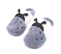 JOMIX Pantofole Donna Invernali con Motivo a Coccinella a Sette Stelle Adorabili e Calde Ciabatte Antiscivolo per la Casa Slippers Confortevoli con Peluche WIS255199 (Grigio,39)