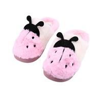 JOMIX Pantofole Donna Invernali con Motivo a Coccinella a Sette Stelle Adorabili e Calde Ciabatte Antiscivolo per la Casa Slippers Confortevoli con Peluche WIS255199 (Rosa,39)