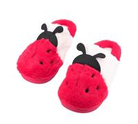 JOMIX Pantofole Donna Invernali con Motivo a Coccinella a Sette Stelle Adorabili e Calde Ciabatte Antiscivolo per la Casa Slippers Confortevoli con Peluche WIS255199 (Rosso,39)
