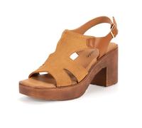 JOMIX Sandali Donna Estivi Eleganti e Comodi Scarpe Aperte Tacco Largo Effetto Legno con Cinturino Regolabile Plantare Imbottito Morbido WWS250188 Camel 40