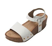 JOMIX Sandali Donna Estivi Eleganza e Comodit√† - Tacco Largo 5 cm - Bianca - EU 38