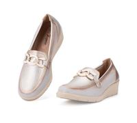 JOMIX Scarpe Casual da Donna con Tacco a Zeppa Design Semplice e alla Moda Leggere e Traspiranti Senza Lacci Libere di Essere Indossate e Tolte WSS250190-11 (Argento,36)
