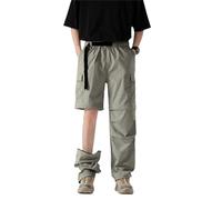 JOMLUN Pantaloni da trekking da donna, con chiusura lampo, impermeabili, rimovibili, leggeri, da trekking, estivi, per attività all'aria aperta, traspiranti, ad asciugatura rapida, verde, 3XL