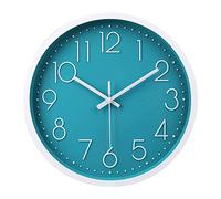 jomparis Orologio da Parete Semplice, Silenzioso e Senza ticchettio Moderno-Quarzo silenzioso-30 cm(Blu)