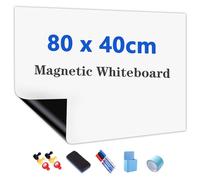 JOMUSAGA Lavagna Bianca Magnetica Adesiva Cancellabile 80 x 40 cm, Lavagna Magnetica da Parete, Include Pennarelli, Cancellino e Magneti, per Scuola, Ufficio, Casa