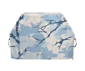 Jon Klassen - Copertura per barbecue a gas, impermeabile, resistente, resistente allo sbiadimento e ai raggi UV, con coulisse regolabile, per proteggere da polvere e vento, colore: blu cielo