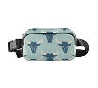 Jon Klassen Style Bull Baby Blue Marsupio alla moda per donne e uomini resistente all'acqua, marsupio con cinghia regolabile, per ciclismo, escursionismo, palestra