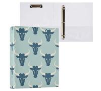 Jon Klassen Style Bull - Raccoglitore con anelli a D da 2,5 cm e 2,5 cm, con portablocco, confezione da 2 pezzi per ufficio, 200 fogli