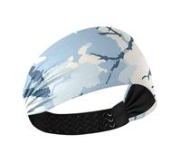 Jon Klassen Style Camouflage Design Sky Blue Antiscivolo Extra Largo Fascia per il sudore per le donne Fascia elastica per il sudore per basket basket make up Allenamenti