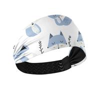 Jon Klassen Style Fox Sky Blue Lavanda Bianco Antiscivolo? Fascia elastica da donna per allenamenti basket lavaggio viso Calcio cintas para el pelo de mujer