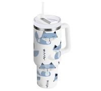 Jon Klassen Style Fox Sky Blue Lavanda White 1,18 oz in acciaio inox Coldee Tumbler resistente alle perdite Flip Kids Bottiglia d'acqua isolata bocca larga sottovuoto extra large tazza da caffè per