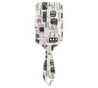 Jon Klassen Style Robots Spazzola per capelli viola amichevole per testa spessa massaggiatore cuoio capelluto per capelli spessi con manico ergonomico cepillo para peinar