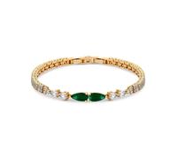 Jon Richard Jon Richard - Braccialetto in confezione regalo con Verde smeraldo e zirconia cubica one Oro