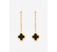 Jon Richard Jon Richard Mother of Pearl Clover Chain Drop Earrings one Oro