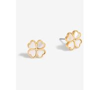 Jon Richard Jon Richard Tone Mother of Pearl Heart Clover Stud Earrings one Oro
