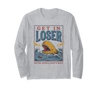 Jonah And The Whale Funny Christian Bible Story God Maglia a Manica