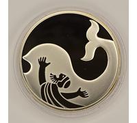 Jonah in the Belly of the Fish / Whale 2010 Biblical Art Proof Moneta Argento...