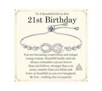JONAKO 21° compleanno, regalo per il 21° compleanno della figlia, braccialetti scorrevoli con zirconi regalo per sorella, nipote, nipote
