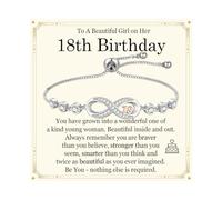 JONAKO Regali per il 18° compleanno per ragazze, regali per il 18° compleanno per figlia, regalo per ragazza di 18 anni, braccialetti scorrevoli con zirconi regalo per sorella, nipote, nipote