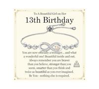 JONAKO Regalo per il 13° compleanno per ragazze, braccialetto per il 13° compleanno per ragazze di 13 anni, braccialetti scorrevoli con zirconi regalo per figlia, sorella, nipote