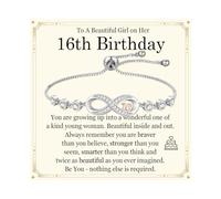 JONAKO Regalo per il 16° compleanno per ragazza, dolce 16 regali per ragazze, braccialetto per il 16° compleanno per ragazze di 16 anni, braccialetti scorrevoli con zirconi regalo per figlia, sorella