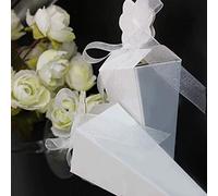 Jonami Coni Portariso Matrimonio Bianchi, Scatola Bianca Portaconfetti Cono per Coriandoli e Riso per Matrimonio Nozze Battesimo (50 pz.)
