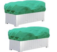 JONASHER Coperte rettangolari per piante, protezione antigelo, confezione da 2 coperte invernali da giardino, antigelo, con coulisse, per aiuole rialzate, fioriere, piante in vaso, verde, 150 x 40 x
