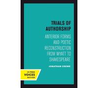 Jonathan Crewe Trials of Authorship (Tascabile)