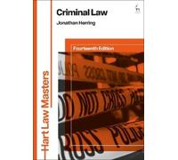 Jonathan Herring Criminal Law (Copertina rigida) Hart Law Masters