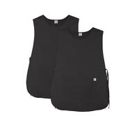JONATHAN UNIFORM 2 Pezzi Grembiule Pulizie Donna 2 Tasche Grembiule Cucina Maestra, Grembiule da Lavoro Uomo per Clinica Ospedale Veterinario Ospitalità Pittore (Nero lungo, M)