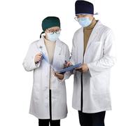 JONATHAN UNIFORM Camice Bianco da Laboratorio 3 Tasche Manica Lunga, Camice per Laboratorio di Chimica Scolastico Uomo Camice Medico Donna (XL)