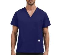 JONATHAN UNIFORM Casacca Sanitaria Uomo 3 Tasche Manica Corta | Casacca Classica da Lavoro a Manica Corta per Estetista, Veterinario, Dentista, Assistente Anziani e Ostetrica