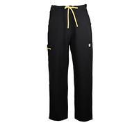 JONATHAN UNIFORM Pantaloni Sanitari Donna Uomo 4 Tasche Laccio in Vita, Pantaloni da Lavoro Pantaloni Medico Infermiere OSS Sala Operatoria (Nero, L)