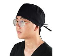 JONATHAN UNIFORM Unisex Cuffietta Chirurgica Regolabile con Fascetta Assorbente, Cuffie Sala Operatoria per Medico Infermiere Dentista OSS (Nero)
