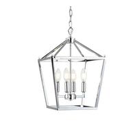 JONATHAN Y JYL7436C Lampada a Forma di Lanterna a Forma di Pagoda, In Metallo, Regolabile, per Sala da Pranzo, Soggiorno, Cucina, Atrio, Camera da Letto, Corridoio, 31 cm, Cromata