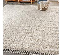 Jonathan Y MCR100D-8 Tappeto per Interni Peluche di Peluche Mercer Shag, Moderno, Moderno, Medio-centroderno Facile Pulizia, Camera da Letto, Soggiorno, Non spargimento, Crema, 240 cm X 300 cm