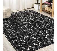JONATHAN Y MOH101D-5 Hype marocchino Boho Vintage Diamond Indoor Area tappeto, bohémien, sud -ovest, pulizia casual facile, camera da letto, soggiorno, non spargimento, nero/avorio, 150 cm X 240 cm