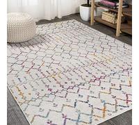 JONATHAN Y MOH101E-8 Hype marocchino Boho Vintage Diamond Indoor Area tappeto, bohémien, sud -ovest, pulizia casual facile, camera da letto, soggiorno, non spargimento, avorio/multi, 240 cm X 300 cm