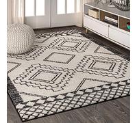 JONATHAN Y MOH200A-4 Amir Maroccan Beni Souk Interior Area tappeto, bohémien, scandinavo, transitorio, pulizia facile, camera da letto, cucina, soggiorno, non spargimento, crema/nero, 120 cm X 180 cm