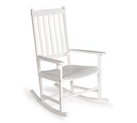 JONATHAN Y RCK300C Seagrove Farmhouse - Sedia a dondolo classica in legno di acacia, con schienale a doghe, supporto 158,8 kg, per esterni, tradizionale, costiera, cottage, vintage, shabby chic